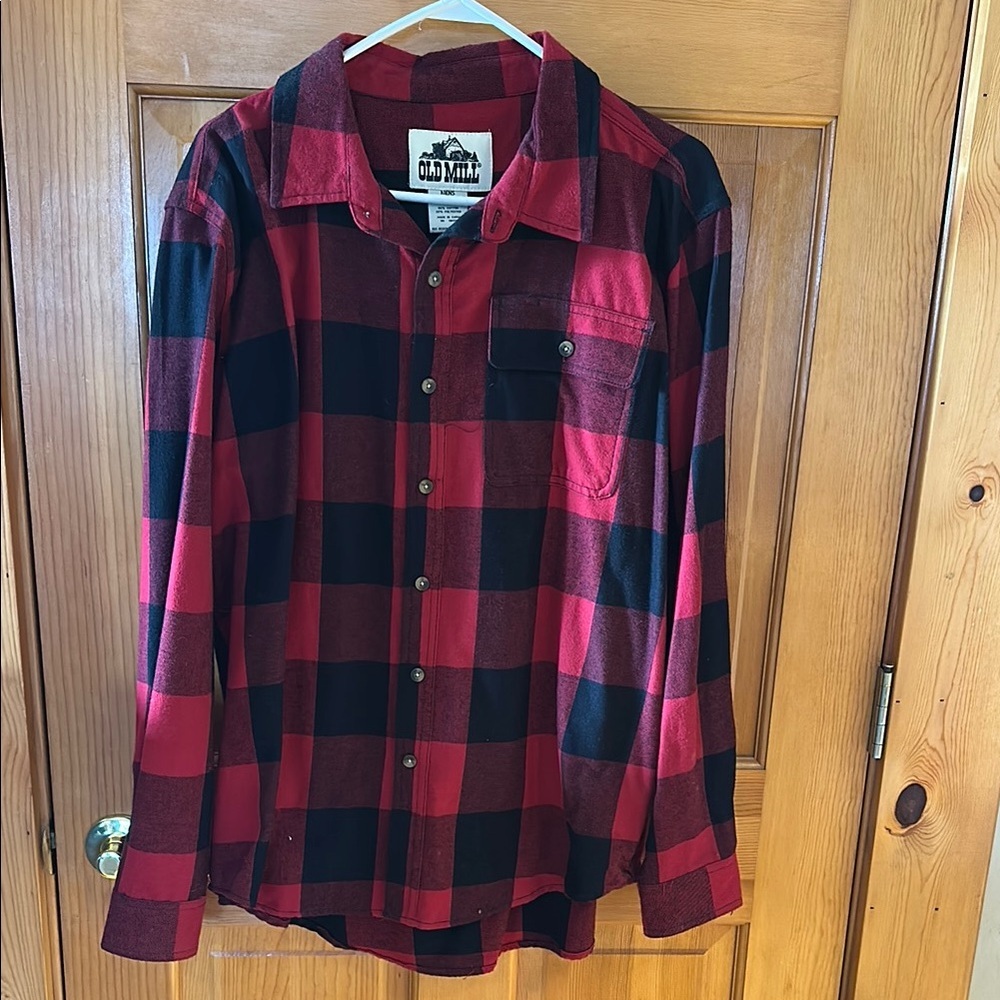 Red and Black Plaid Men's Shirt